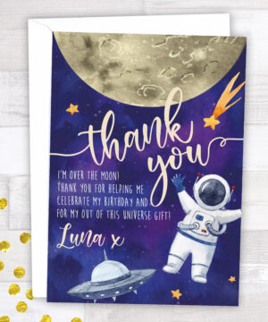 Two the Moon Party Thank You Cards
