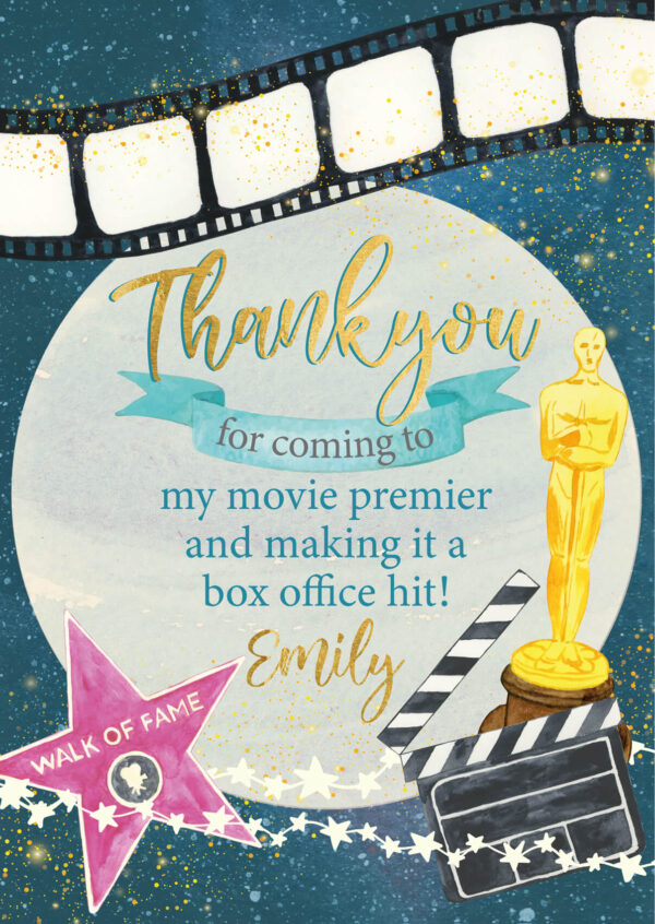 Movie Under the Stars Party Thank You Cards