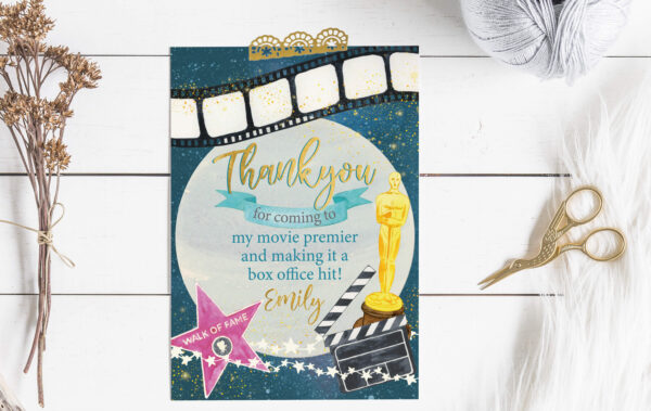 Movie Under the Stars Party Thank You Cards