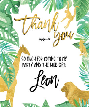 Wild Jungle Party Thank You Cards