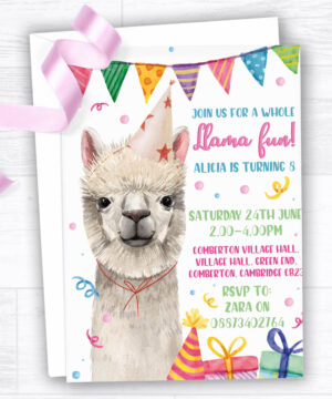Larry Llama Party Invitations