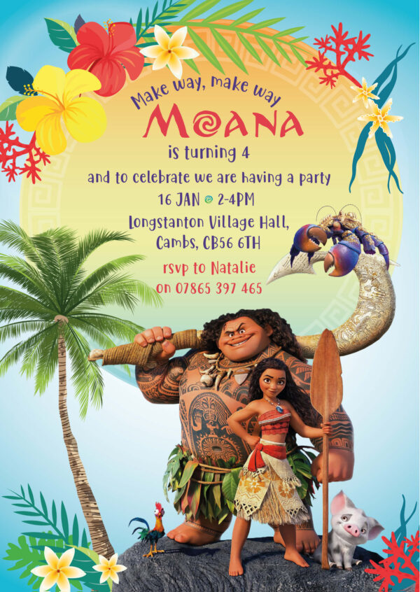 Moana Party Invitation
