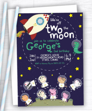 Peppa Pig in Space Party Invitations