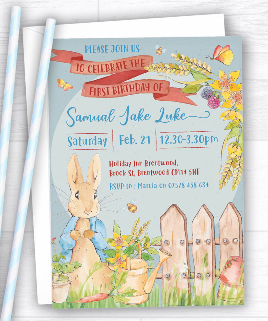 Peter Rabbit Party Invitations – Party Doodle